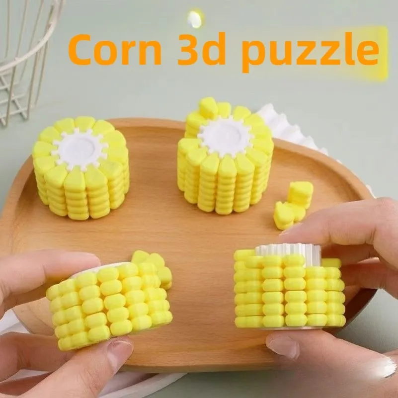 3D Corn Puzzle Toy Brain Burning Decryption Jigsaw Puzzle Stress Relief Fidget Toy Educational Logic Game for Kids Adults