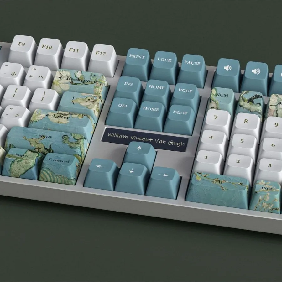 Bloom flowers on apricot branches Five-sided sublimation PBT keycaps SA height PBT material Mechanical keyboard keycaps