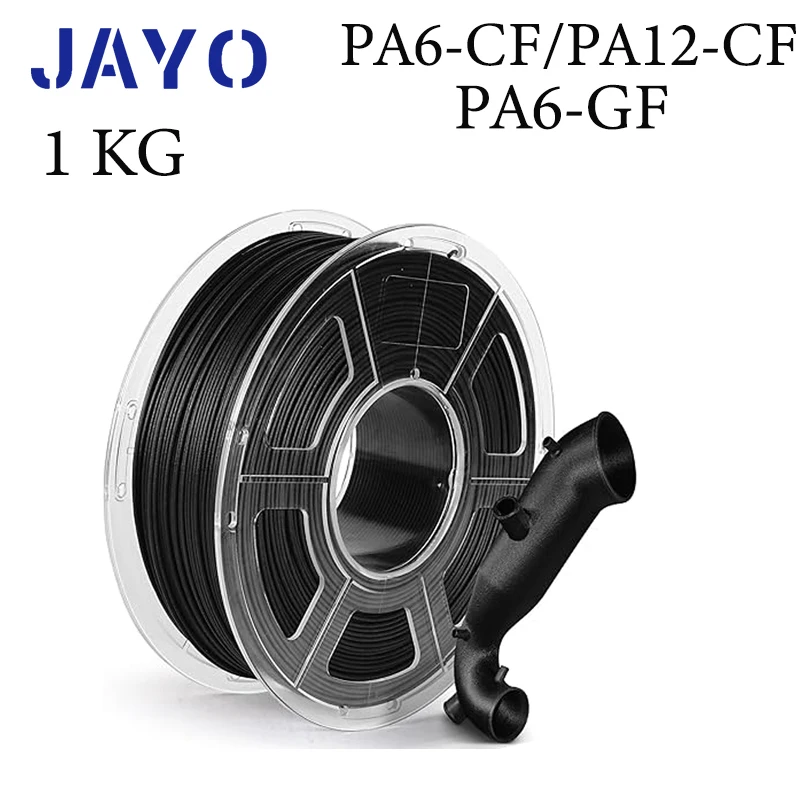 JAYO PA12-CF/PA6-CF/PA6-GF 1 كجم خيوط ألياف الكربون النايلون 1.75 مم، صلابة ممتازة، مناسبة للفضاء والصناعة #1