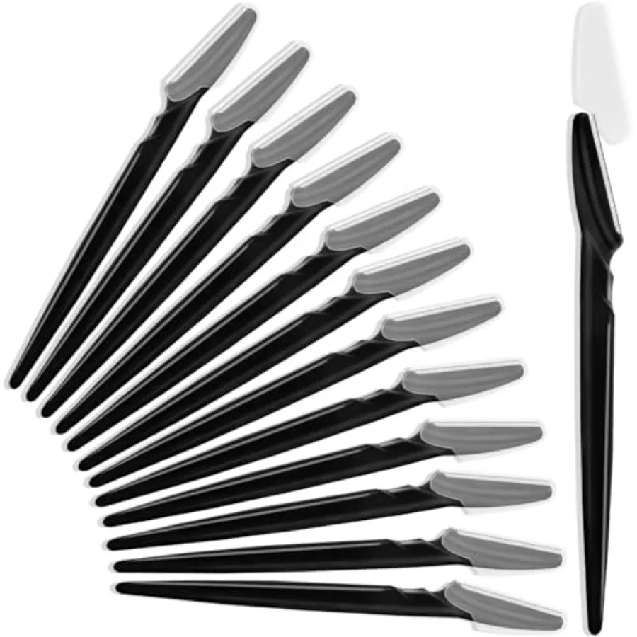 12 Pcs Eyebrow Razors, Face Razors Multipurpose, Exfoliating Dermaplaning Tools, Eyebrow Trimmers Shaver with Protective Cover,