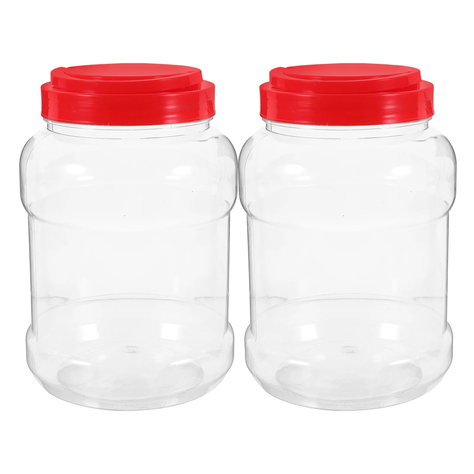 2 Pcs Transparent Storage Tank Cereal Container Plastic Tea Canister Food Jar Seal Jars The Pet Kitchen Containers