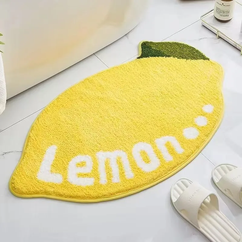 Small fresh fruit imitation cashmere toilet absorbent mat Bathroom toilet household carpet bedroom bedside foot mat