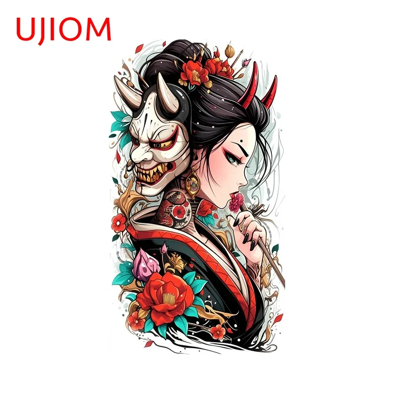 UJIOM Samurai Warriorand Geisha Wall Sticker Delicate Colorful HD Pattern Graffiti Decal Vinyl Room Decoration Accessories