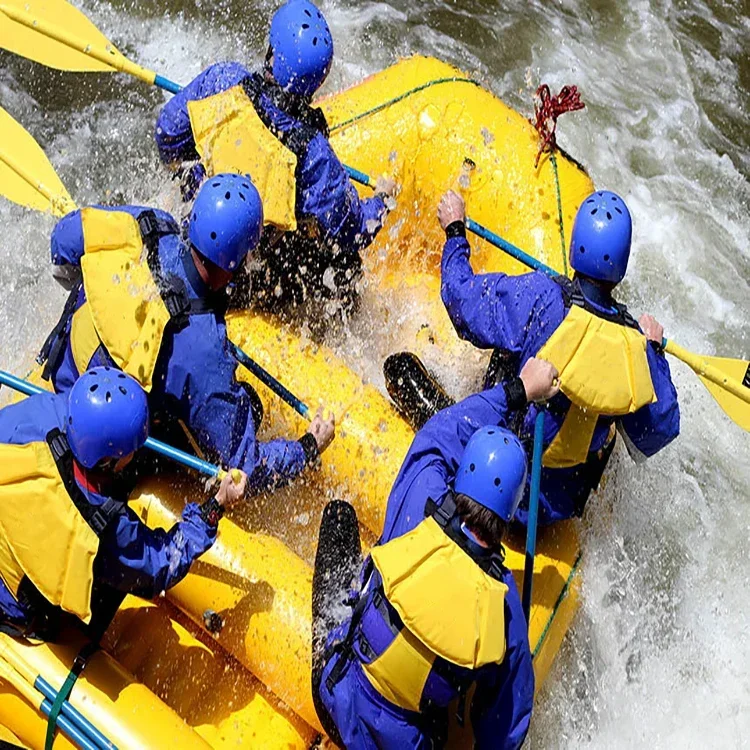 Great 280 cm Inflatable Rafting Boats  for 6 Person Inflatable Rafting Boat Yellow  for Rafting for Leisure