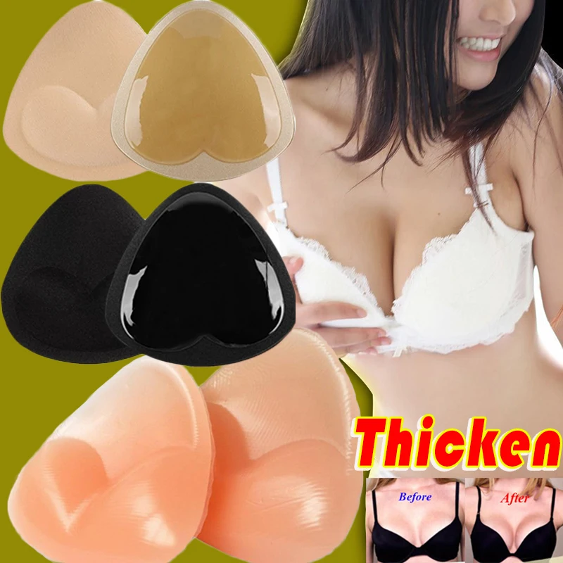 1 Paar Silikon-BH-Einsätze, Brustpolster, klebriger Push-up-BH für Frauen, Körbchengröße, dickere Brustwarzenabdeckung, Patch, Bikini-Einsätze für Badeanzug