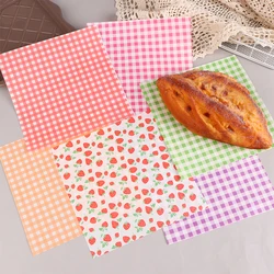 100pcs Food Waxed Paper Oil-Proof Wax Paper Bread Sandwich Burger Fries Macarons Packaging Kitchen Baking Tool Decor Paper