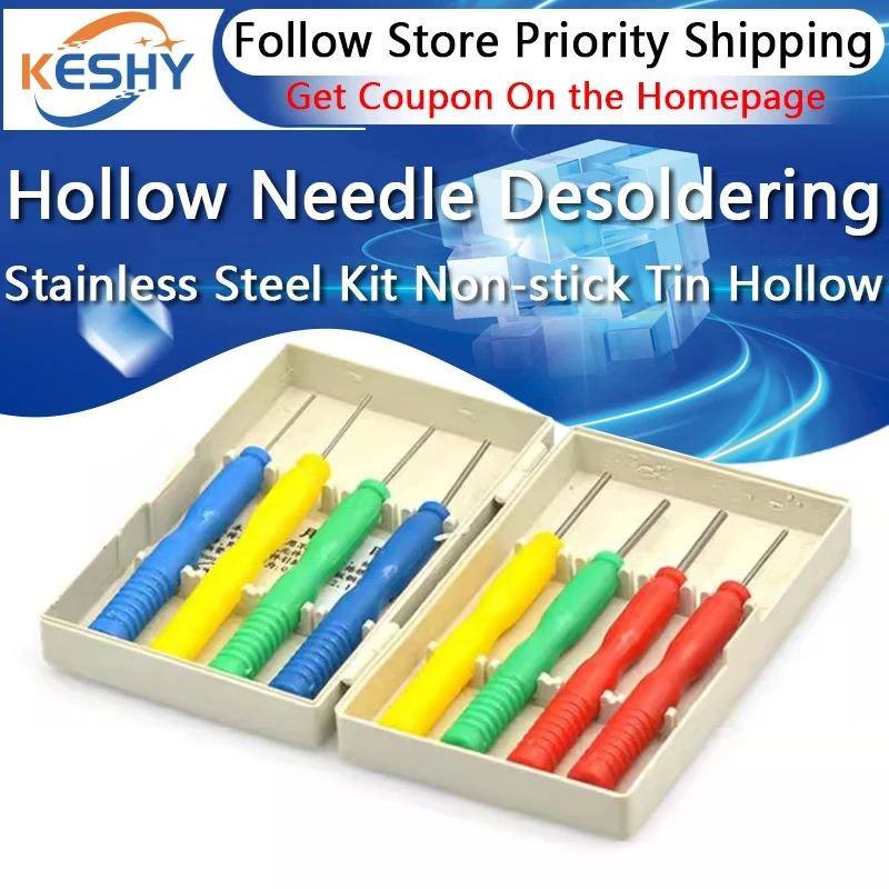 8PCS/Lots Hollow needles desoldering tool electronic components Stainless steel kits Non-stick Tin Hollow Core Needle Kits