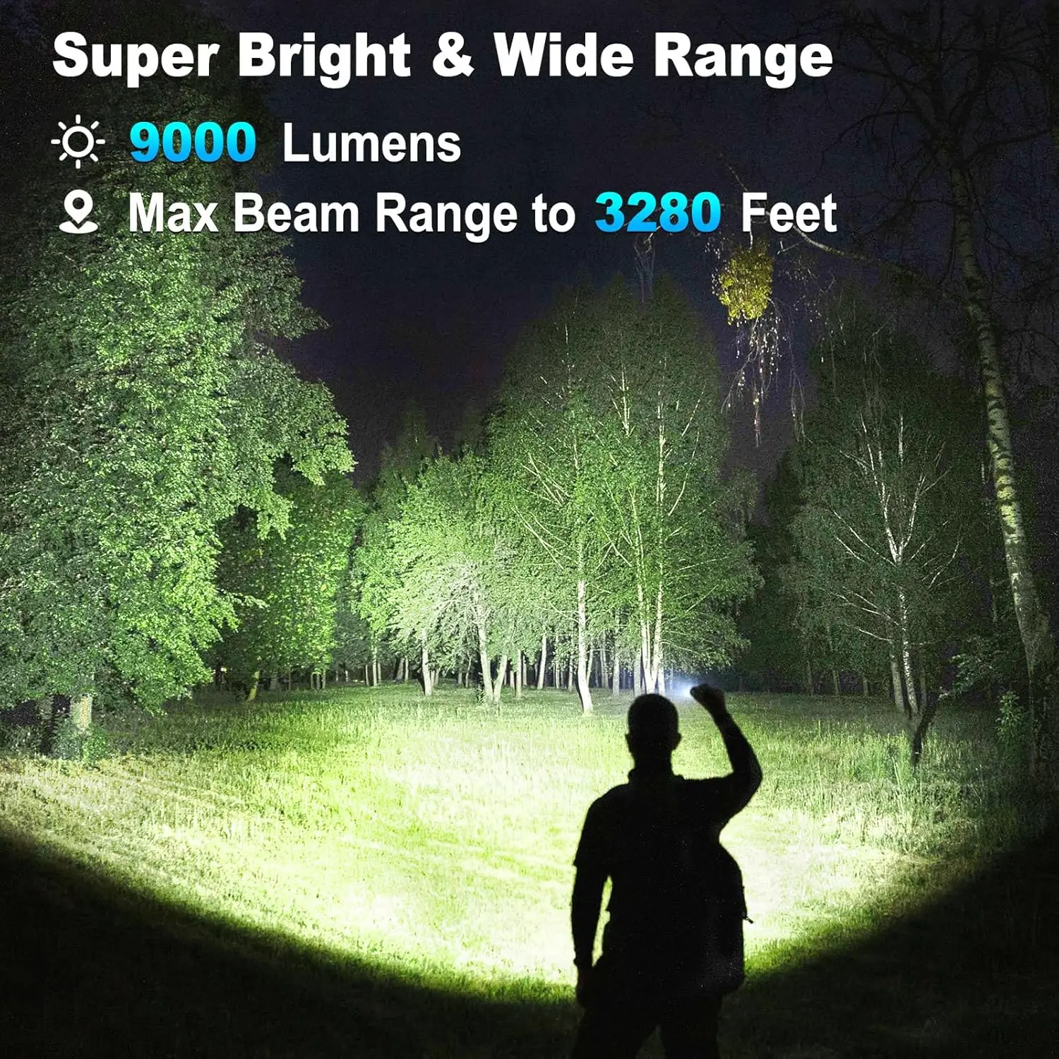 3 Pack Ultra Bright Rechargeable LED Flashlights, 90,000 Lumens, 7 Modes, IPX7 Waterproof for Camping and Home Use