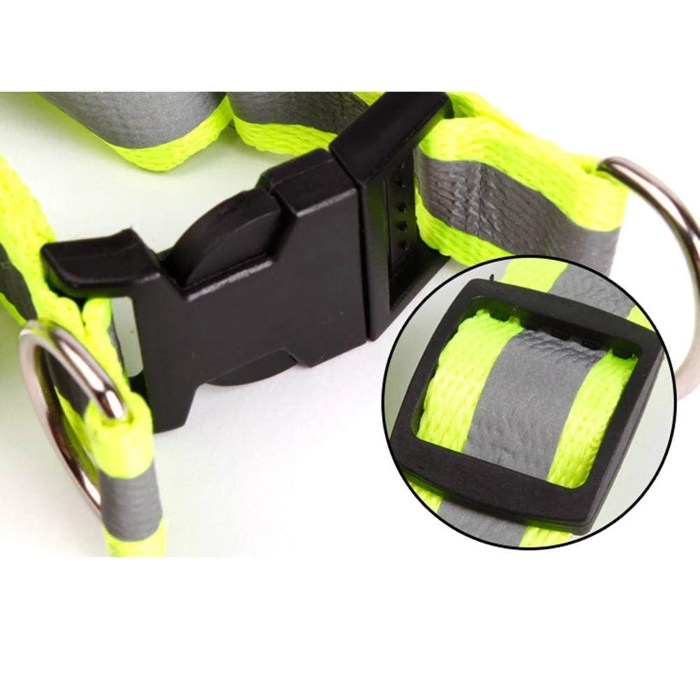 

Pet Harness Leash Adjustable 1.2x120cm Green Reflective Chest Strap Design Easy on Off Puppy Dog Walking