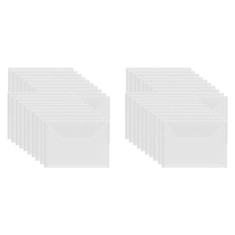 

HJ-40Pcs 7X5in Storage Envelopes,Resealable Plastic Envelopes Pockets Storage Bag For Clear Stamp,Die Cuts,Scrapbook Paper