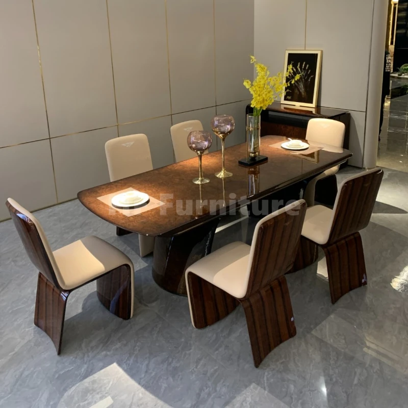 Modern Hot Sale Dining Table Wood Dining Table Set 6 Seater