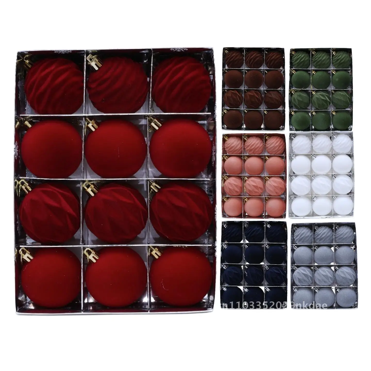 

Christmas red flocking ball plating decorative ball light painting ball suit Christmas tree pendant