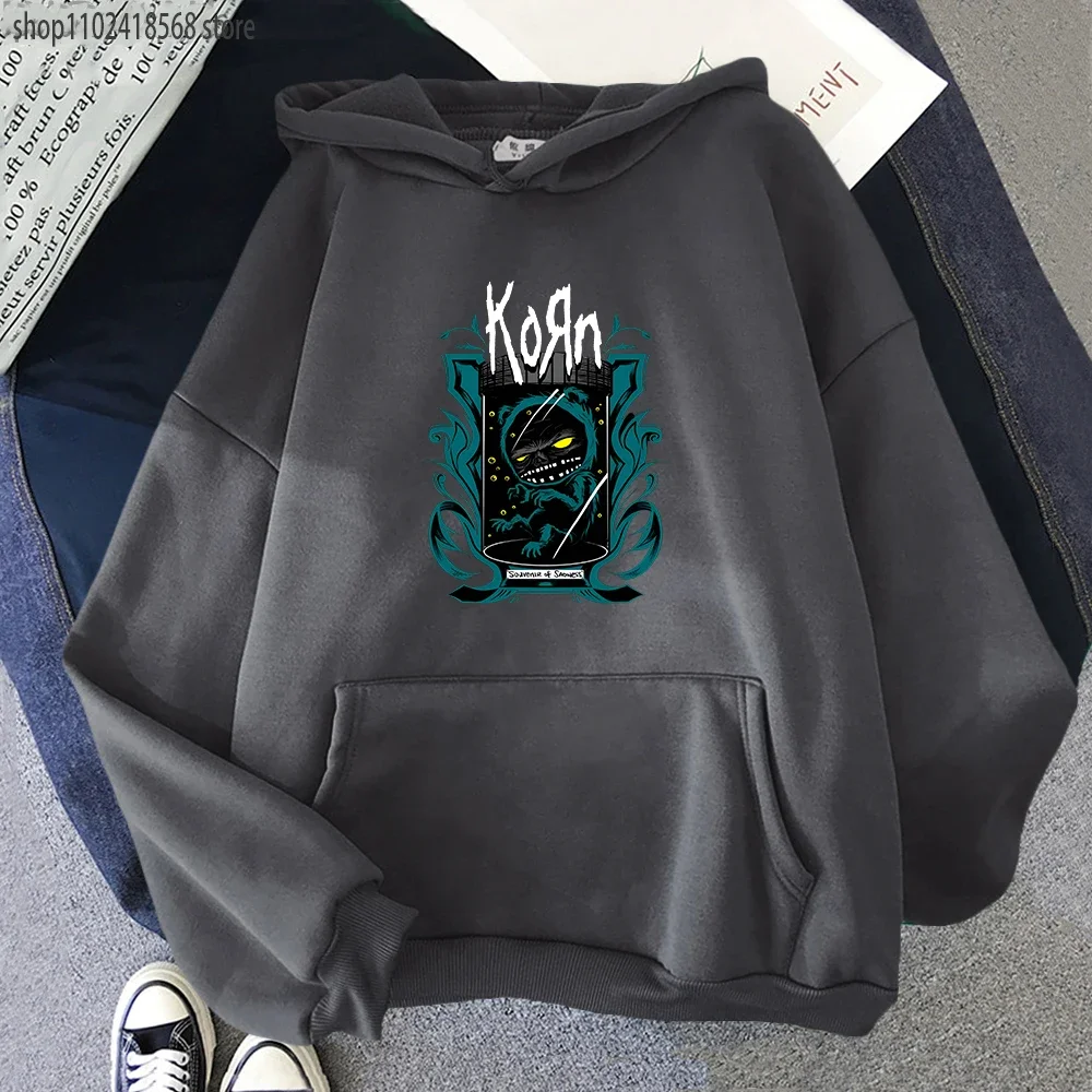 

Korn Band Hoodie Cute Winter Women Sweatwear Long-sleeved Couple Soft Aesthetic Men Clothing Print Graphic Hoodies Regular Fit