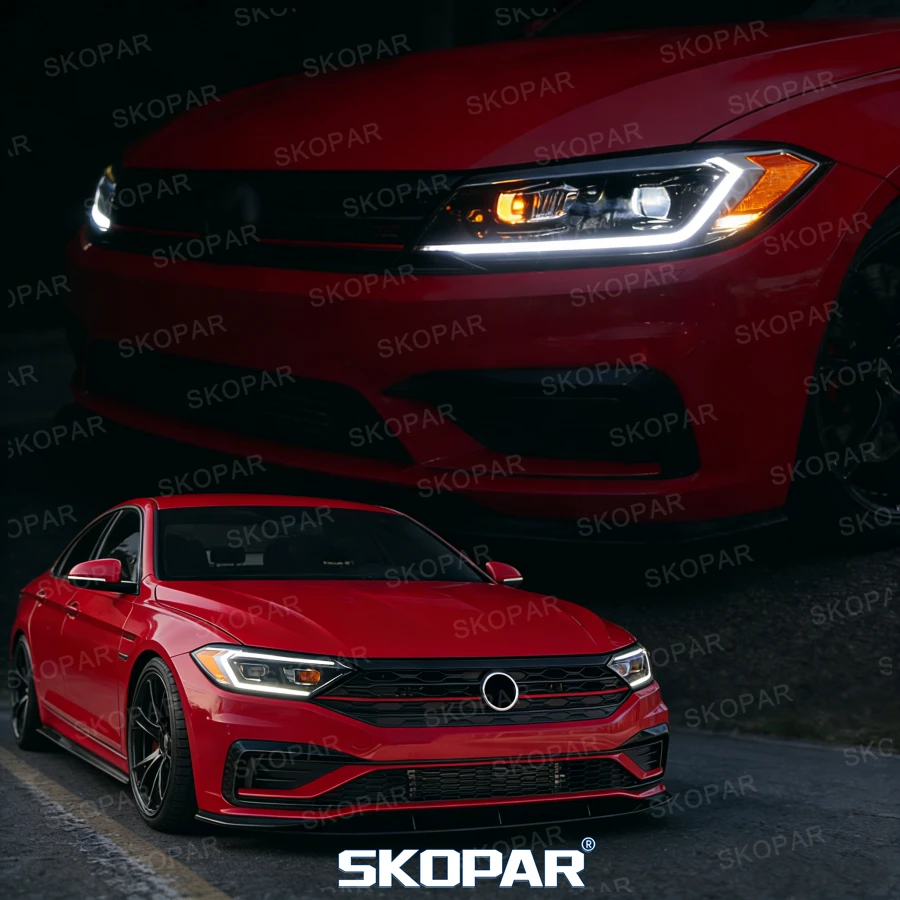 

For VW Jetta ST 2019 2020 2021 2022 2023 2024 2025 Car accessories 1 Set Halogen Upgrade LED Lights Front DRL Headlamp Headlight