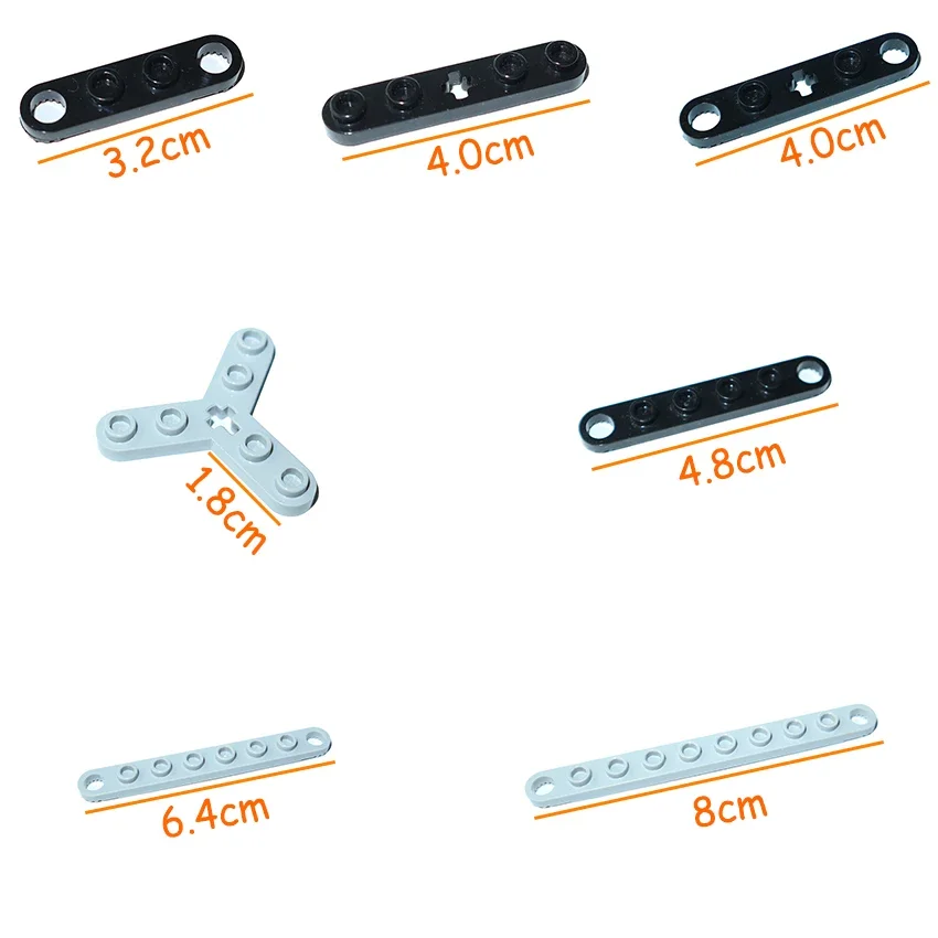 Technische Plaat Met Getande Einde Kleine Deeltjes Bouwstenen Met Studs MOC Speelgoed Onderdelen 32124 32125 4263 2711 4262 4442 2719