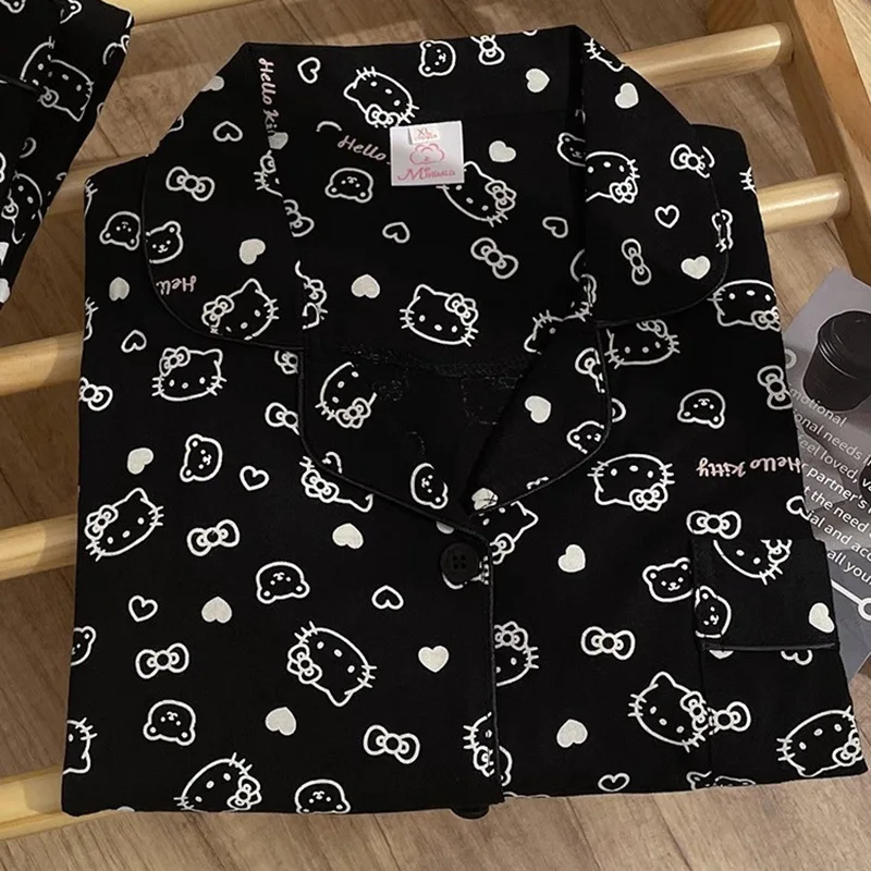 Sanrio cute Hello Kitty cartoon sports pajamas female cute fashion casual set 2-piece long-sleeved loungewear