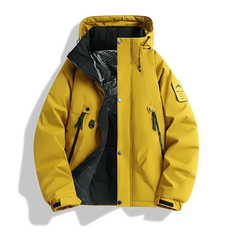 Unisex Winter Windproof Warm Puffer Jacket Men's Waterproof Outdoor Couple Thick Coat Casual Graphene Hooded Multi-Pocket Parkas