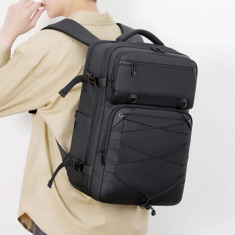 Multi-layer backpack Men's large-capacity storage Outdoor commuting backpack Rechargeable multi-function computer bag Charging p