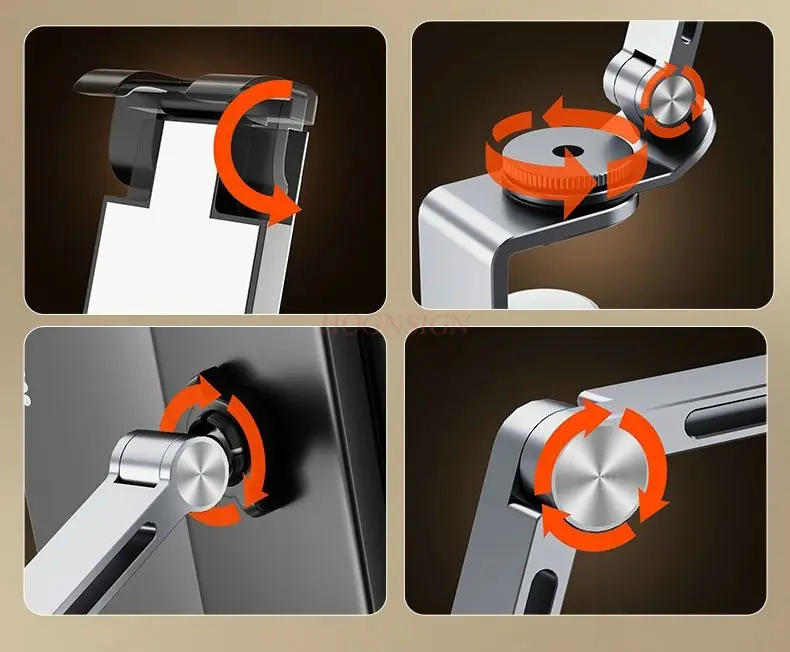 1pcs Desktop stand, flat metal cantilever with 360 degree rotation adjustment, fixed magnetic suction, multifunctional