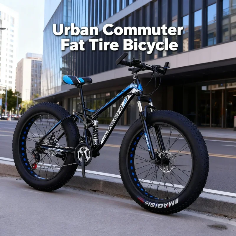 

Blue Adult Mountain Bike Off-Road Snowmobile Beach 4.0 with Large Tire Dual Shock Absorption Variable Speed for Men