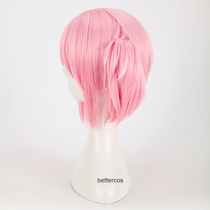 Puella Magi Madoka Magica Madoka Kaname Cosplay Wigs Pink Short 2 Clip Ponytails Heat Resistant Synthetic Hair Wig   Wig Cap