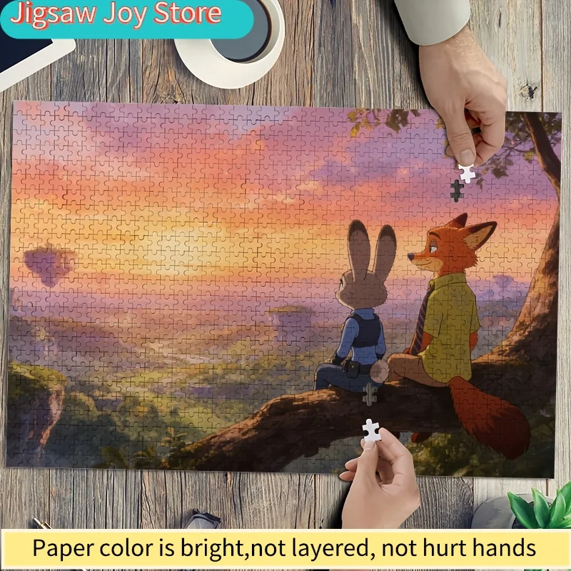 

1000pcs Disney Zootopia Judy & Nick Wilde Poster Puzzle - Challenging Adult Brain Teaser, Collector' Item for Fans, Birthday G