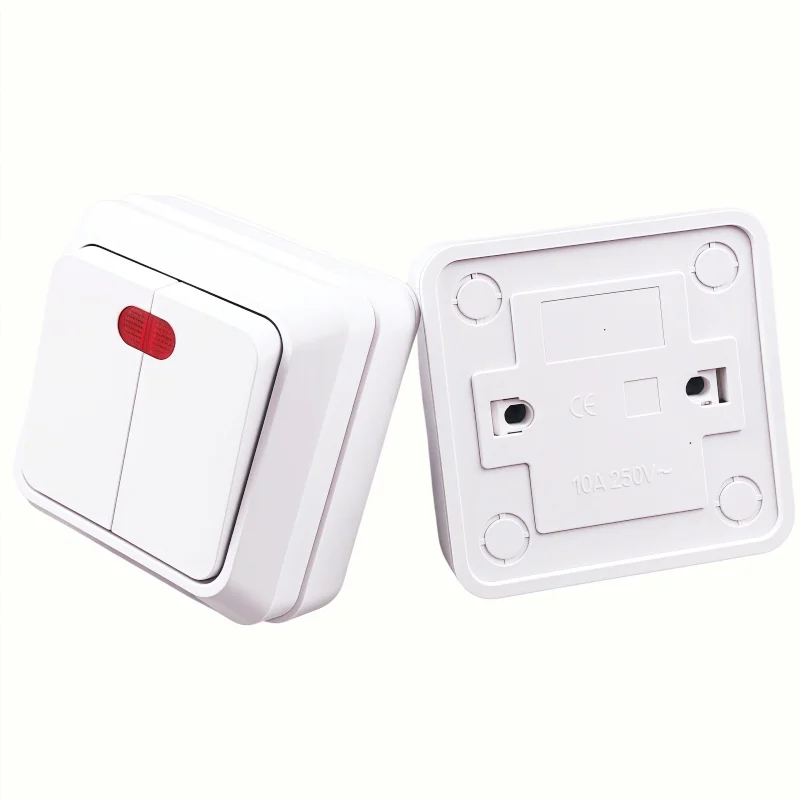 

New Product 1/2 Gang Wall Switch With Indicator Electrical European Sockets and Switches 10A 250V