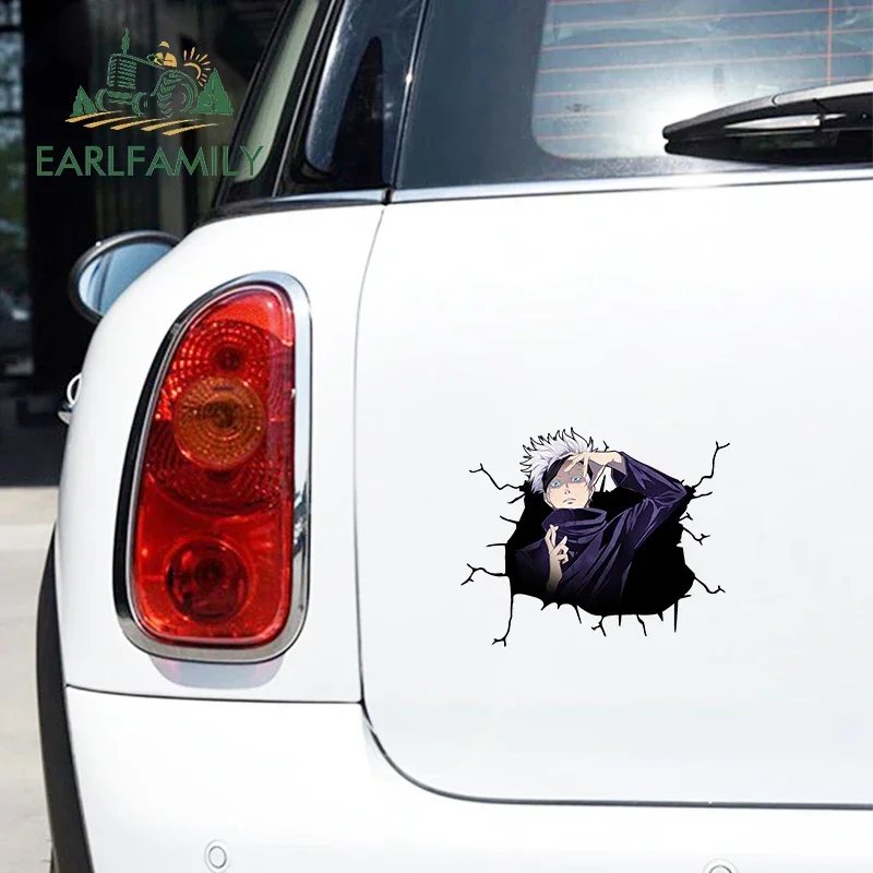 EARLFAMILY 13cm x 10.6cm for Crack Anime Gojo Satoru Car Stickers Windows Auto Decal Motorcycle Funny Surfboard Caravan Decor