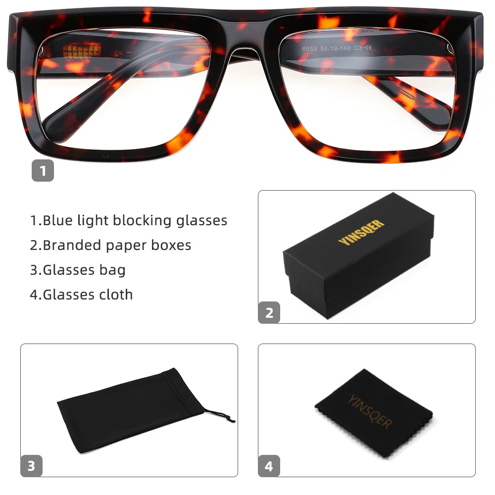 YINSQER Oversized Square Reading Glasses Unisex Women Men Optical Magnifier Glasses Luxury Brand Designer Prescription Glasses