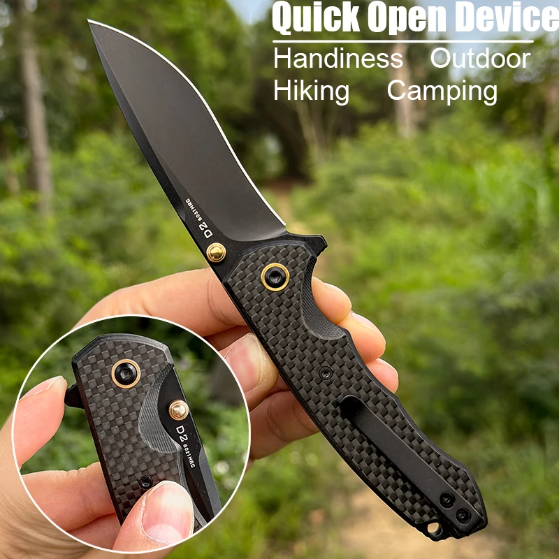 VNLA D2 Steel sharp handiness Folding Knife Outdoor Camping Hunting Cutting Survival Hiking Fishing portable Pocket clipEDCKnife