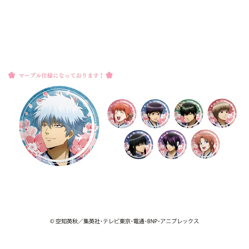 58mm Anime Gintama Hijikata Toushirou Kamui Katsura Kotarou Cosplay COSTUME Badge Pin SPTE Tinplate Brooch Prop Gift