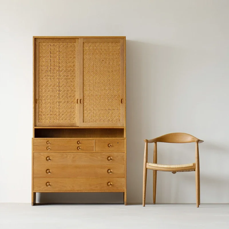 Vintage Modern Bookcase Cherry Storage Locker Teak Cutlery Cabinet Furniture