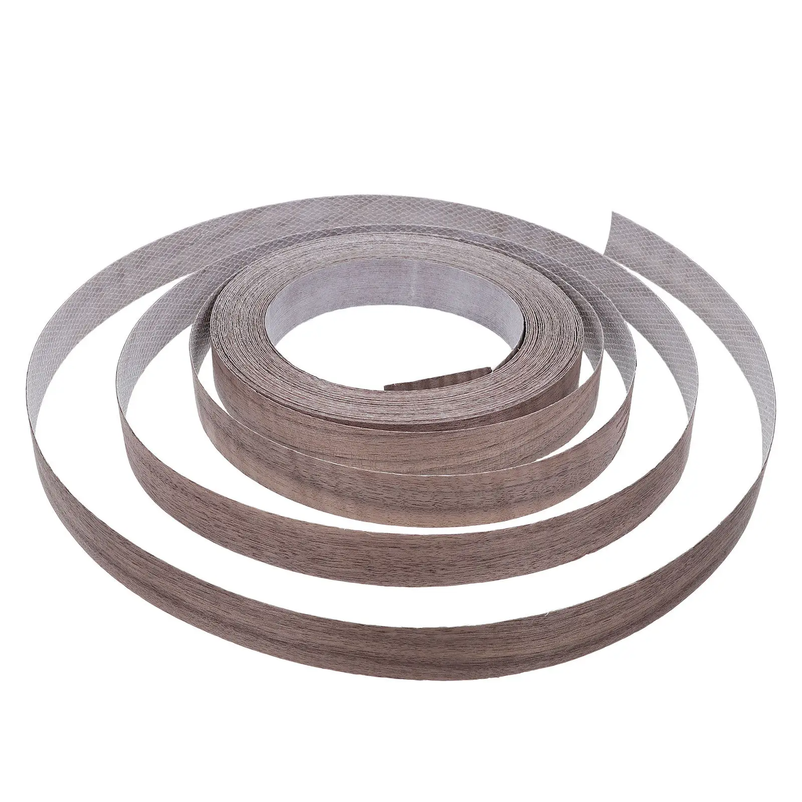 1 Roll Wood Veneer Edge Banding Pre-Glued Flexible Black Walnut Iron on Hot Melt Adhesive Tape for Cabinet Repair Furniture