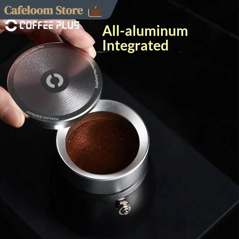 Coffee Plus Moka Pot Coffee Distributor Full Aluminum Terraced Tamper Fits Single Double Valve Moka Pot For Home Coffee Brewing