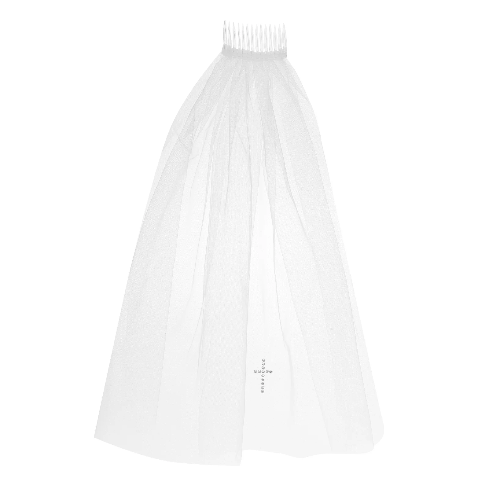 

Charming Toddler Cross Hair Comb Tulle Flower Girl Veil Soft Tulle Floral Accents Ideal Weddings Baptisms Special Occasions