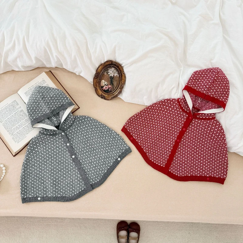 

2025 хит продаж, осенний детский вязаный узор, стильный ветрозащитный навес для выхода на выход