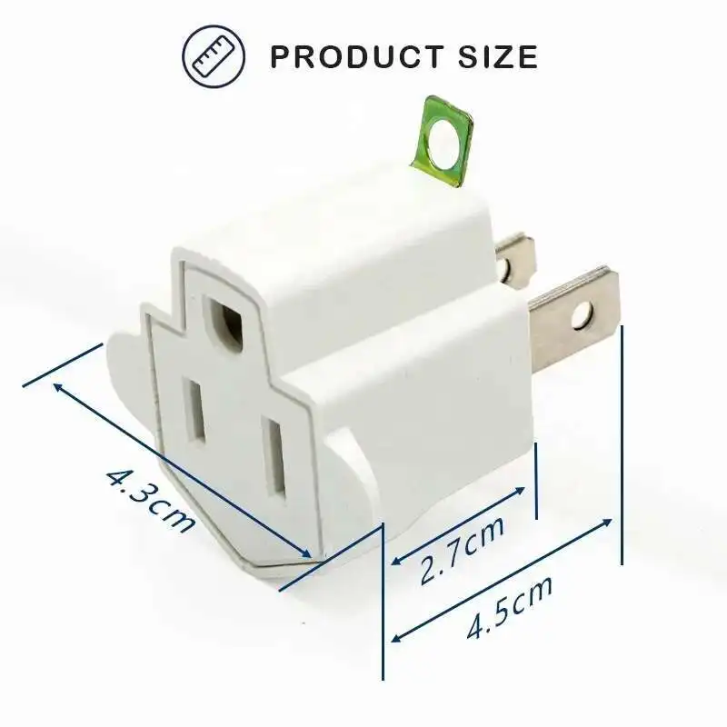 15A Universal Plug Adapter US NEMA 1 15P 2 To 3 PIN 5 15R Travel Wall AC Power Charger Outlet Converter