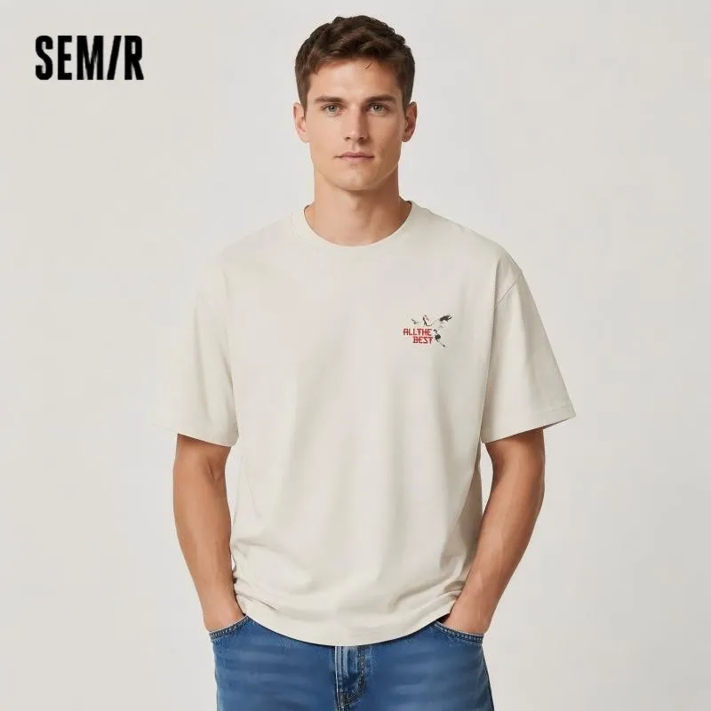 Semir Men Tshirt Cool Feeling Printed Traditional Style Trendy Knit Casual Top 2026 Summer Fashion Daily Comfort Wear