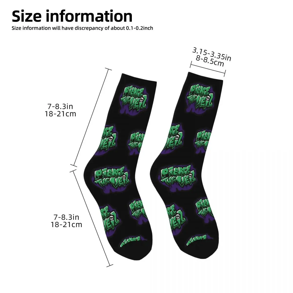 Band Pierce The Veil Punk Metal Rock Socks for Women Men Merchandise All Seasons Comfortable Crew Socks Non-slip