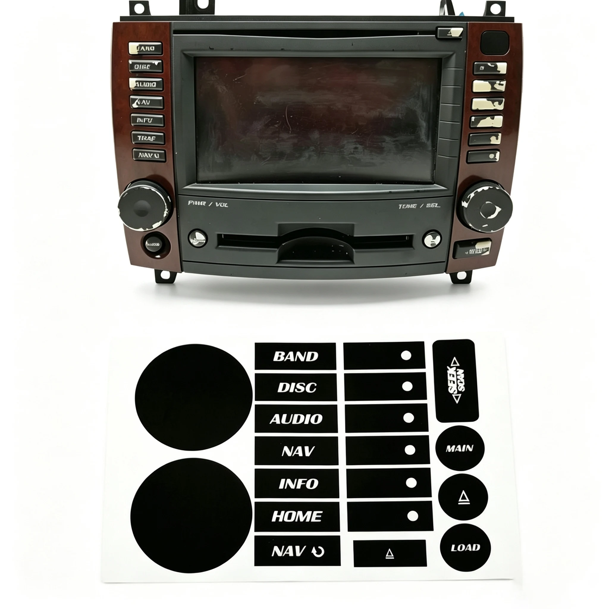 Black Console Repair Decal Dashboard Labels High Grade Vinyl Material For Cadillac CTS 2003-2007 Black Console