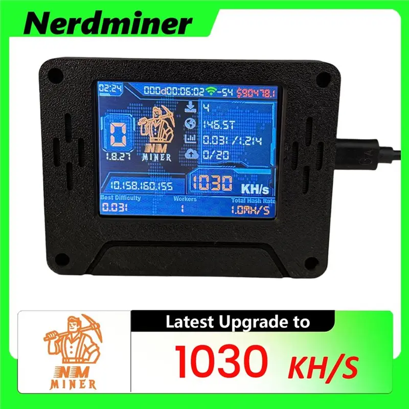 A93E-Upgraded Bitcoin Nmminer BTC Solo Miner 1030Kh/S Nerdminer 2.8