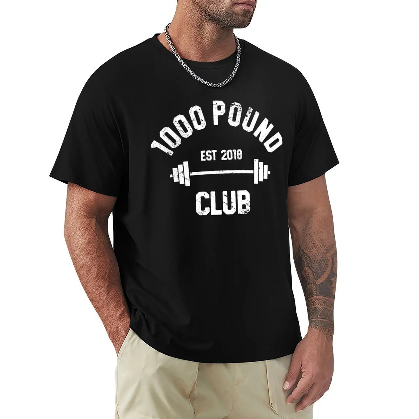 1000 Pound Club Member, Est 2018 Powerlifter T-Shirt korean fashion tops funnys shirts graphic tee sweat shirts, men