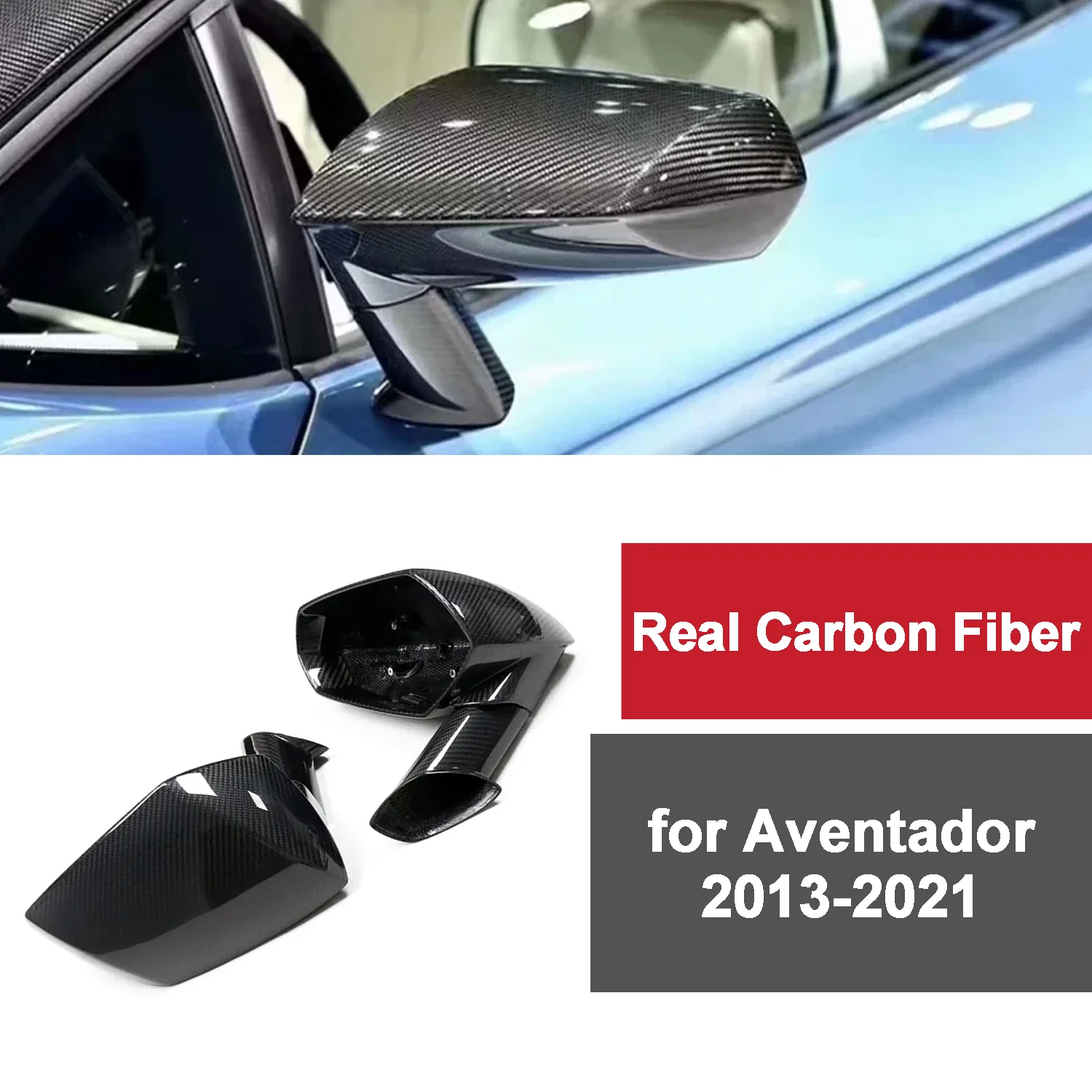 

Rearview Mirror Cover for Lamborghini Aventador 2013-2021 Real Dry Carbon Fiber Side Mirror Shell Frame Case Replace Cap