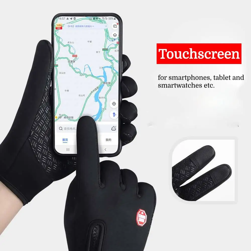 Gants de vélo coordonnants coupe-vent pour hommes et femmes, écran tactile, chaud, extérieur, cyclisme, conduite, moto, froid, hiver, 2023