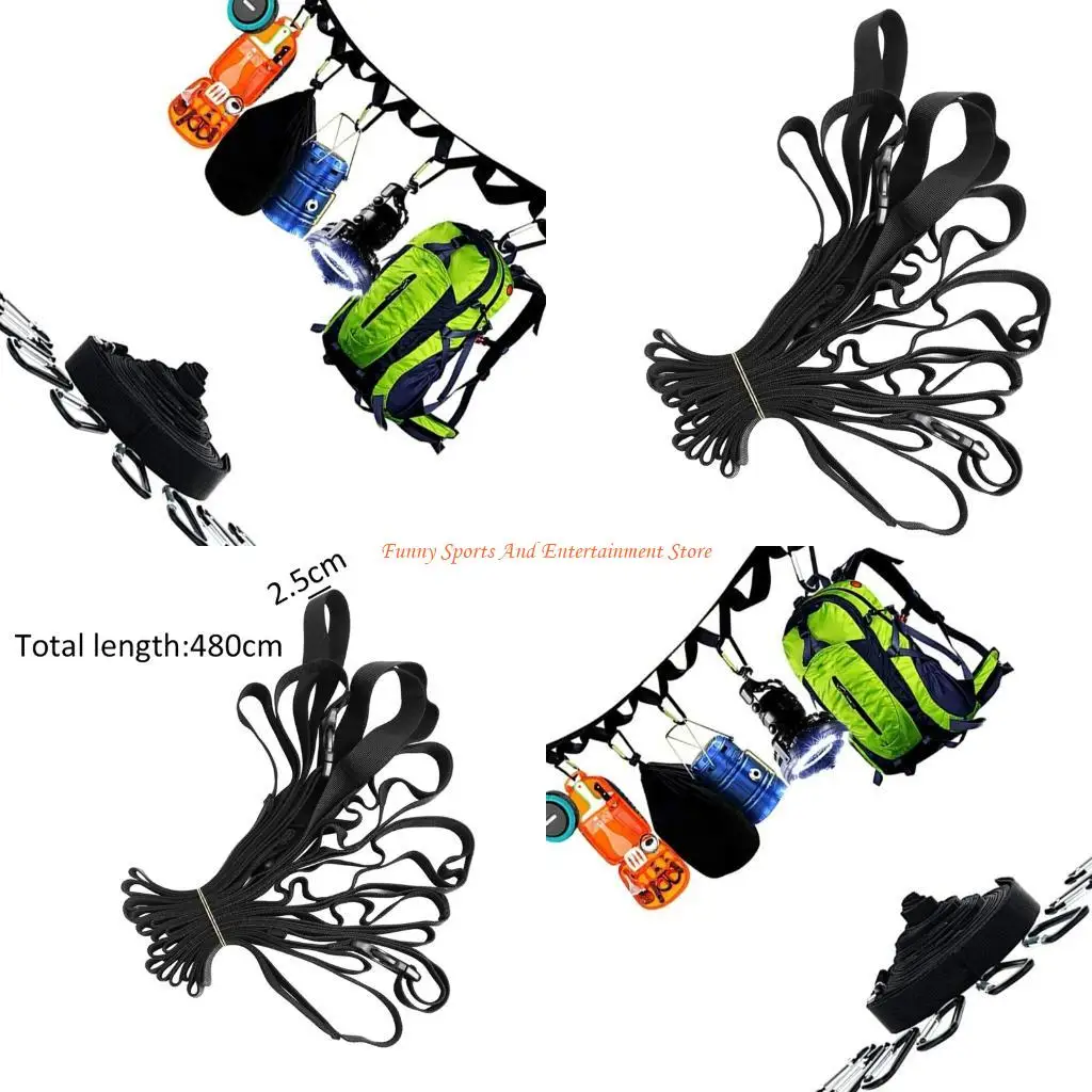 C4DE Quick Arrange 19 Hoop Outdoor Clothesline Developed for Multiple Use Including Gear Drying and Organization