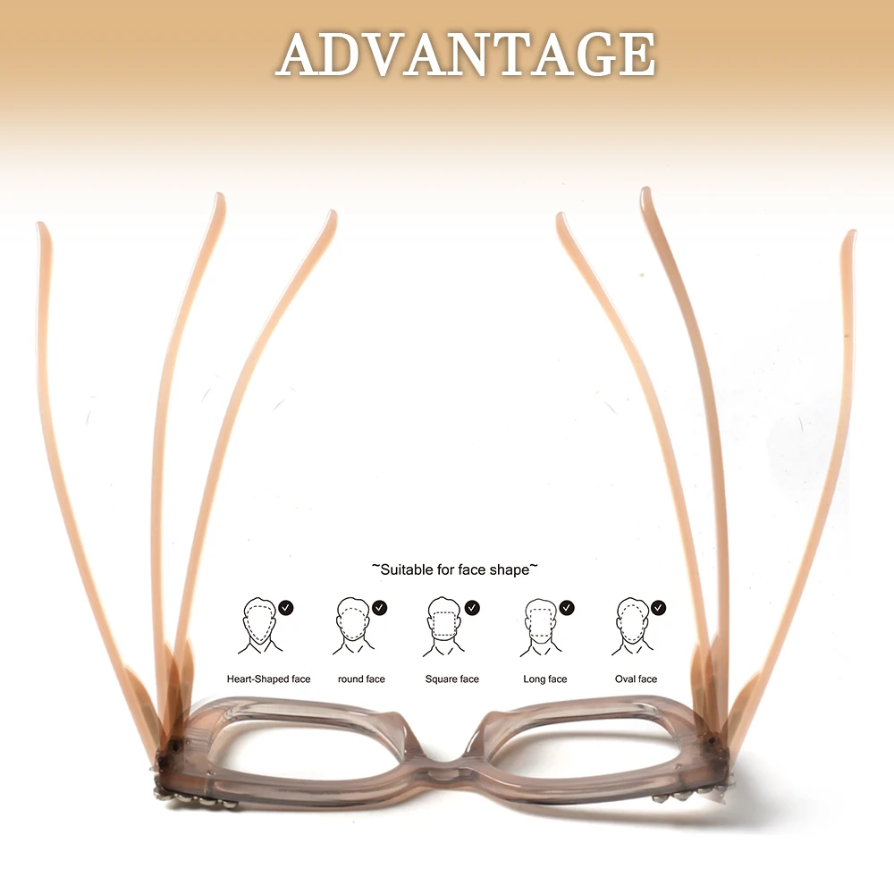 Women's anti-blue light reading glasses fashion diamond craft Oprah-style large frame presbyopia glasses