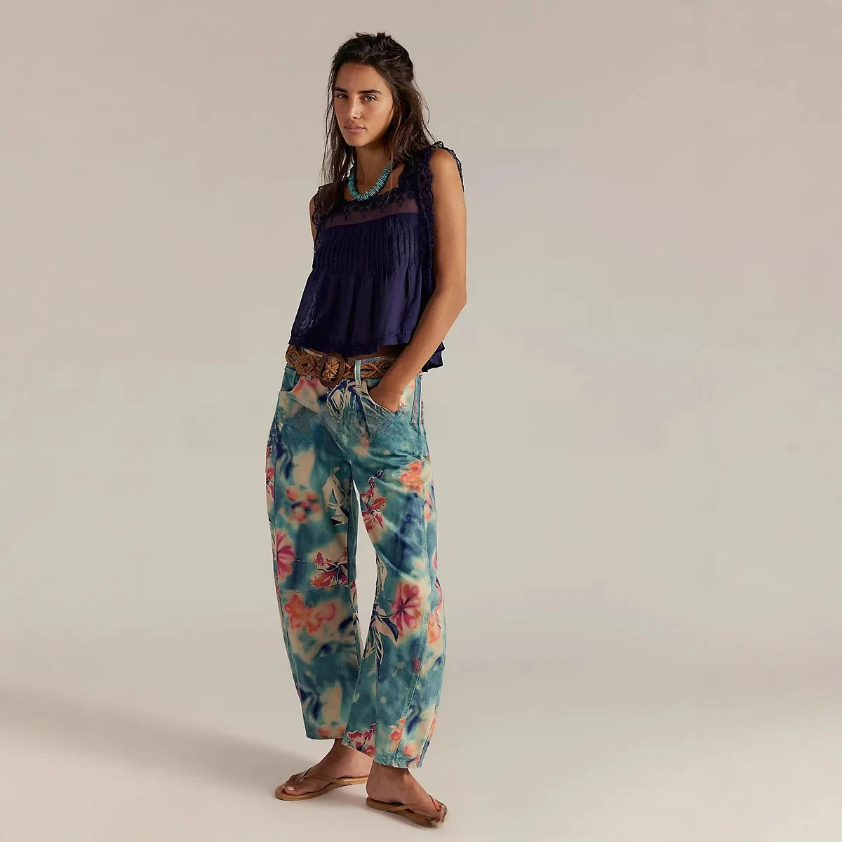 가을 겨울 하이웨이스트 루즈 스트레이트 레그 캐주얼 팬츠 여성 프린트 멀티컬러 패셔너블 편안한 여성용 바지