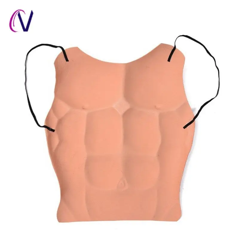 Silicone Fake Man Chest Muscle Shirts Cosplay Artificial Simulation Abdominal Muscle Tops Crossdress Cheap Body Shaper Halloween