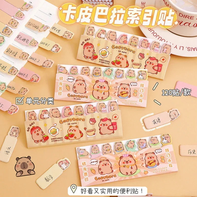 Cartoon Capybara Index Tabs Self Adhesive Page Markers Sticky Notes Classify Files FlagsPlanner Stickers Gift