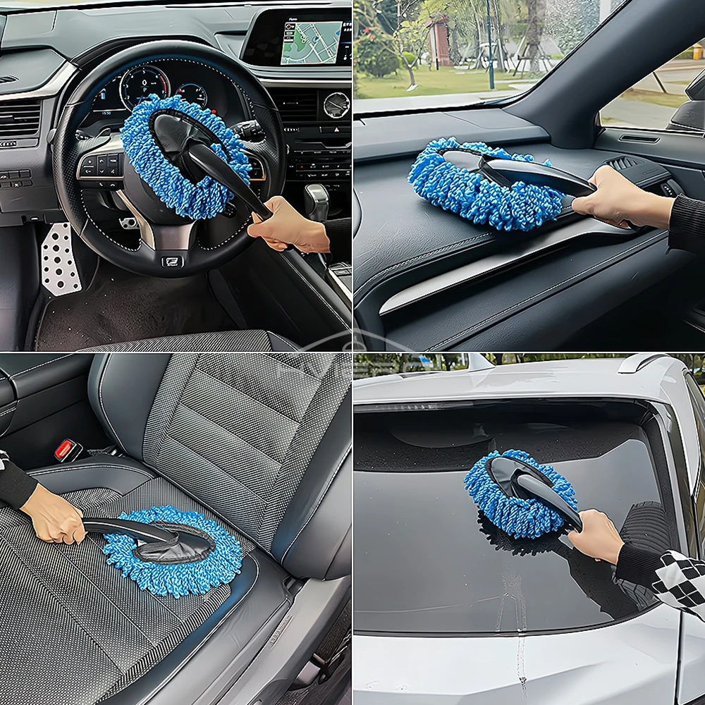 Car Dust Removal Small Duster Wipe Car Soft Brush Cleaning Mini Bristle Brush Dust Removal Nanofiber Car Interior Cleaning Mop